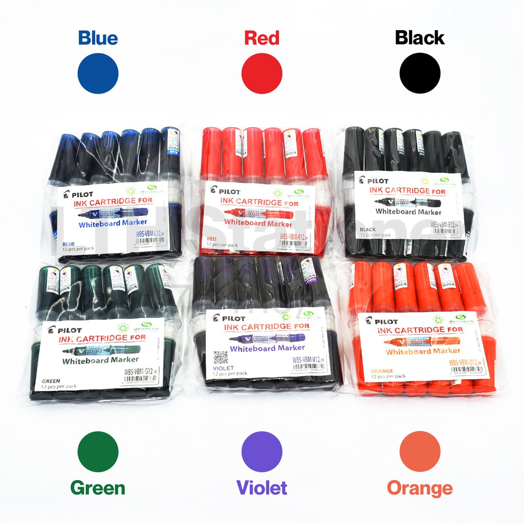 Pilot 12 PCS Whiteboard Marker Ink Cartridge Refill Set Shopee Malaysia