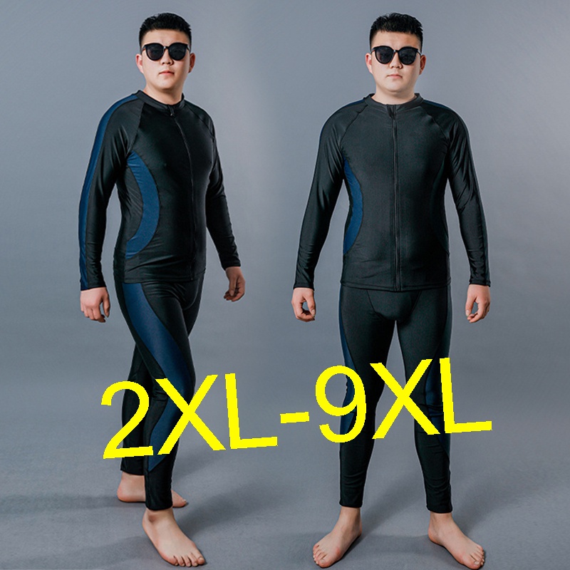 Men's Plus Size Swimsuit Suit Longsleeved Trousers Diving Swimming