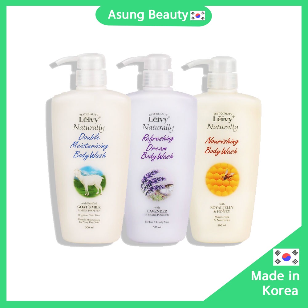 [LEIVY] Body Wash 500ml (Double Moisturizing Milk, Refreshing Dream