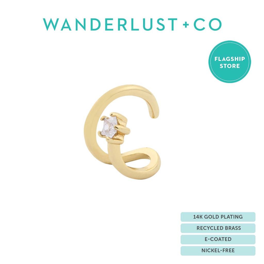 Wanderlust + Co Star Diamante Gold Ear Cuff 14K Gold Plated Jewelry