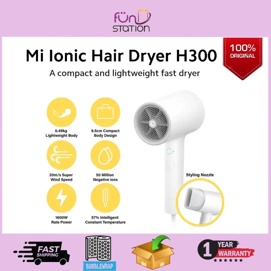 XIAOMI MI LONIC HAIR DRYER H300 ORIGINAL XIAOMI MALAYSIA Shopee