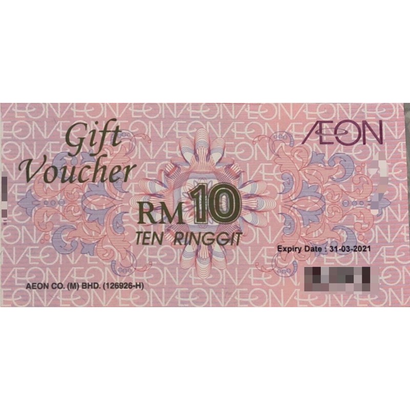 AEON GIFT VOUCHER RM10 (EXPIRY DATE 31/03/2021) SHOPPING VOUCHER