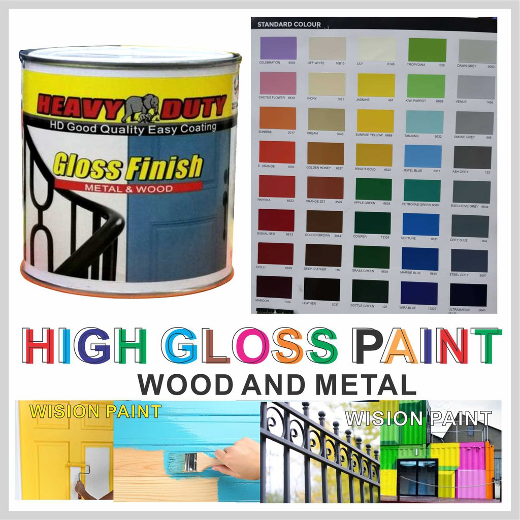 1L HEAVY DUTY PAINT ( High Gloss Finish ) Paint for Wood & Metal / DOOR