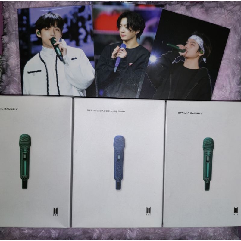 [READYSTOCK 🇲🇾] OFFICIAL MERCH BTS MIC BADGE V /TAEHYUNG/ JUNGKOOK