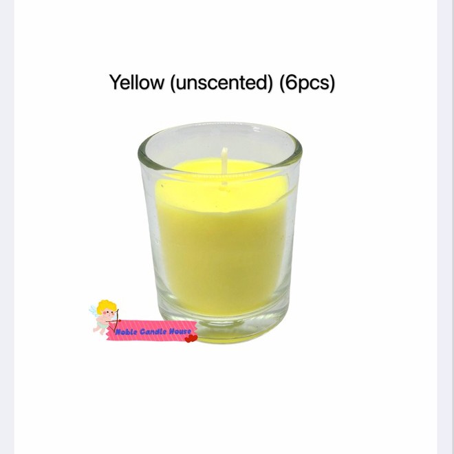 6pcs Glass Candle, unscented/scented, burning 12hours±, 2oz/60ml (High