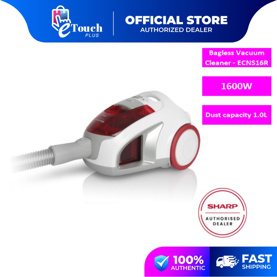 Sharp Bagless Vacuums Cleaner Hepa Filter (1600 W/1 L) ECNS16R Shopee