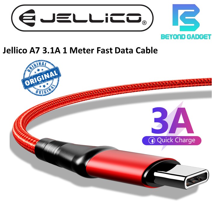 Jellico A7 Data Cable 3.1A Output Nylon Braid Fast Charging 1.2 Meter