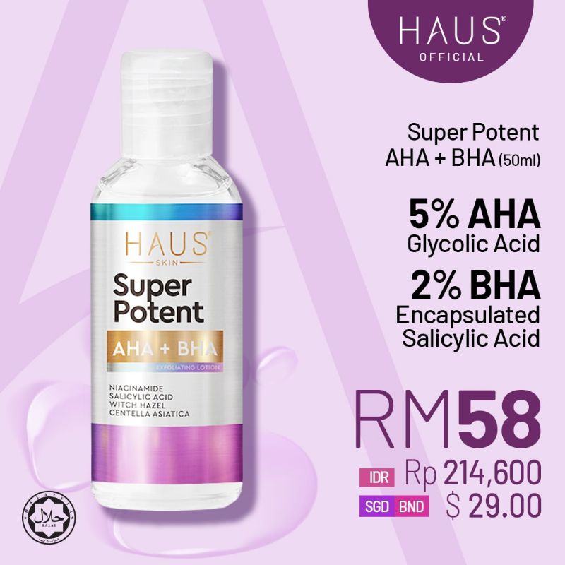 HAUS Skin Super Potent AHA BHA Exfoliating Lotion Salicylic Acid