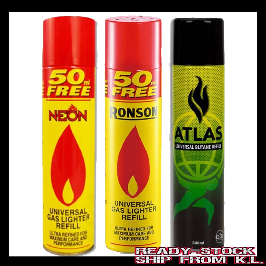 Ronson Neon Atlas Win International Gas Lighter Refill butane gas