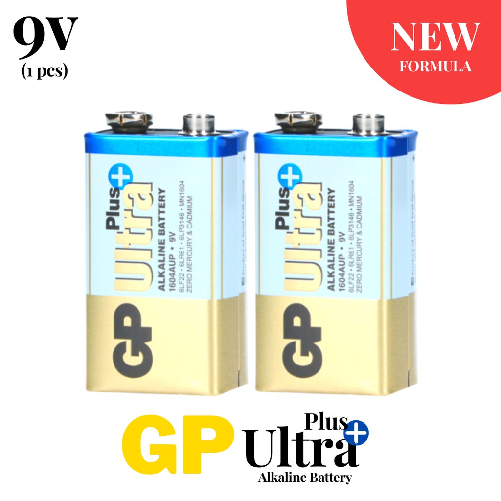 rechargeable battery GP Ultra Plus 9V Alkaline Battery/Bateri 9V