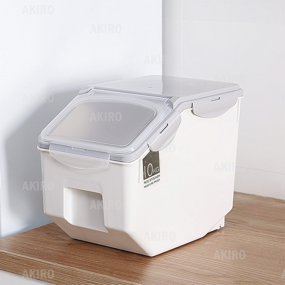 Bekas Kedap Udara Simpanan Rice Bucket Saiz 10/15kg Fully Sealed Cereal
