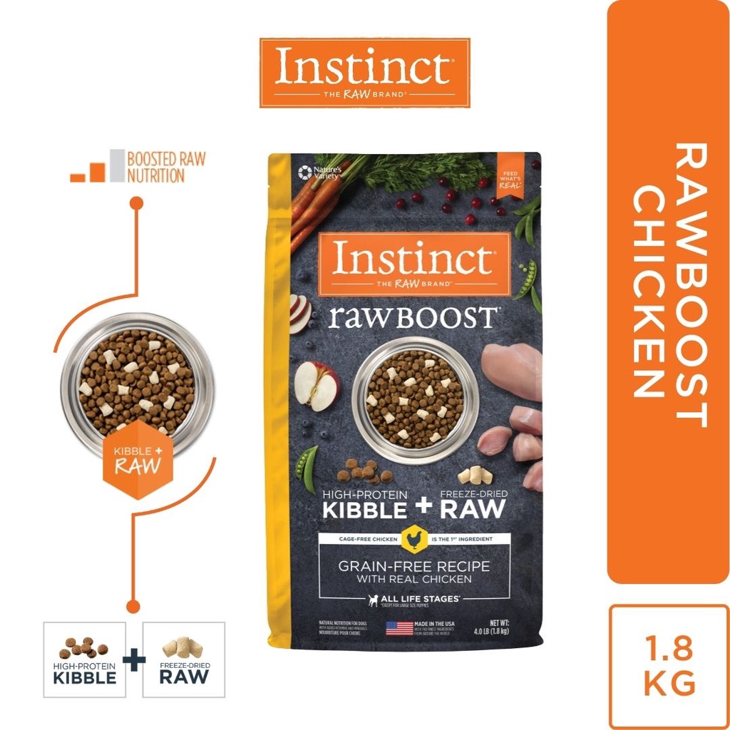 Instinct Dog Raw Boost GrainFree Recipe with Real Chicken Dry Dog Food