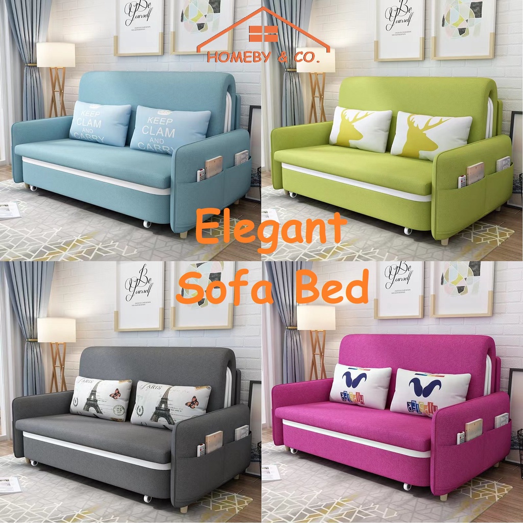 HOMEBY Premium Sofa Bed Modern Fabric Practical Multifunctional Fabric