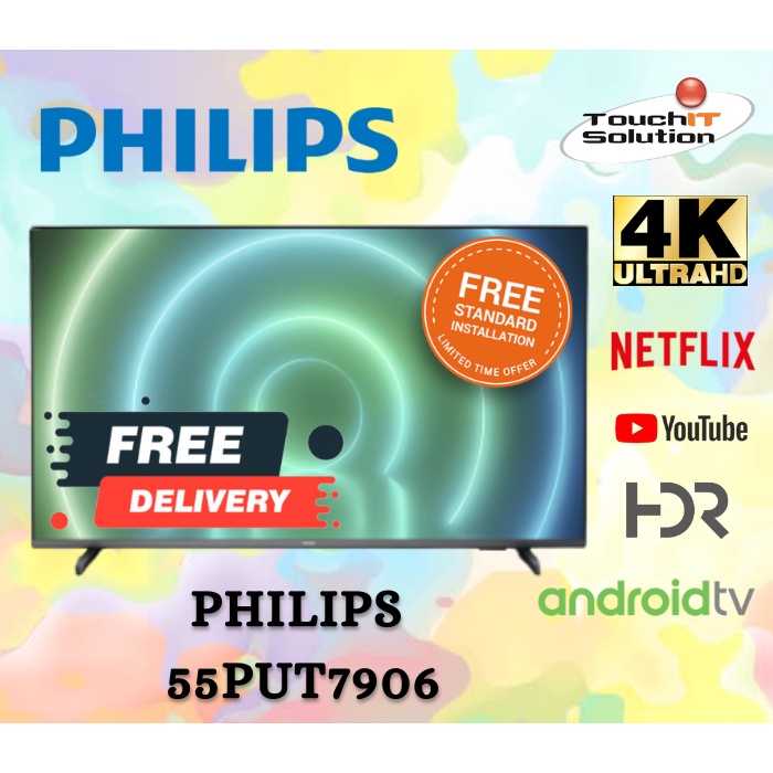 Philips 55 Inch 55PUT7906 4K UHD Android TV 55PUT7906 Shopee Malaysia
