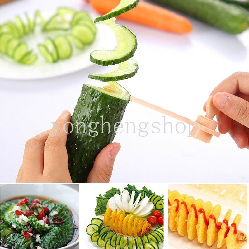 Creative Rotary Manual Flower Curler Fruit Vegetable Spiral Slicer