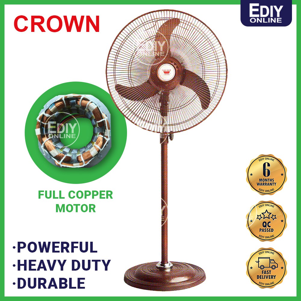 Crown 𝗛𝗲𝗮𝘃𝘆 𝗗𝘂𝘁𝘆 Industrial Stand Fan (18") Strong Wind KIPAS DIRI INDUSTRY Industri KILANG