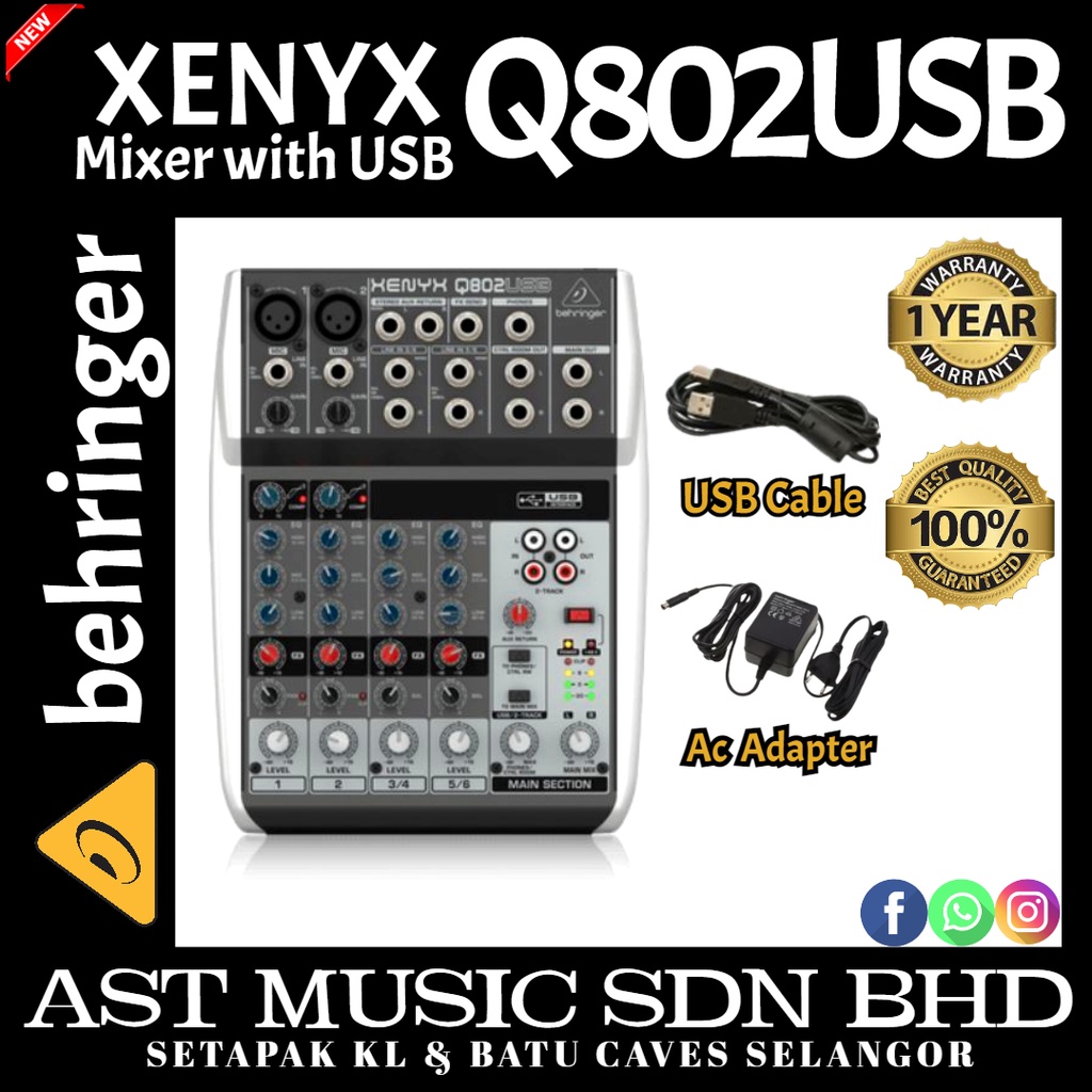 Behringer XENYX Q802USB Mixer with USB (XENYXQ802USB / XENYXQ802USB