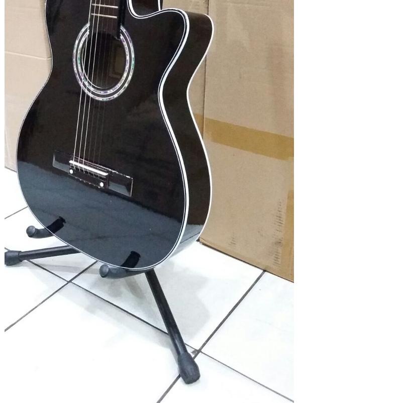 HITAM Yamaha Slim Acoustic Guitar Black Color For Beginners Shopee