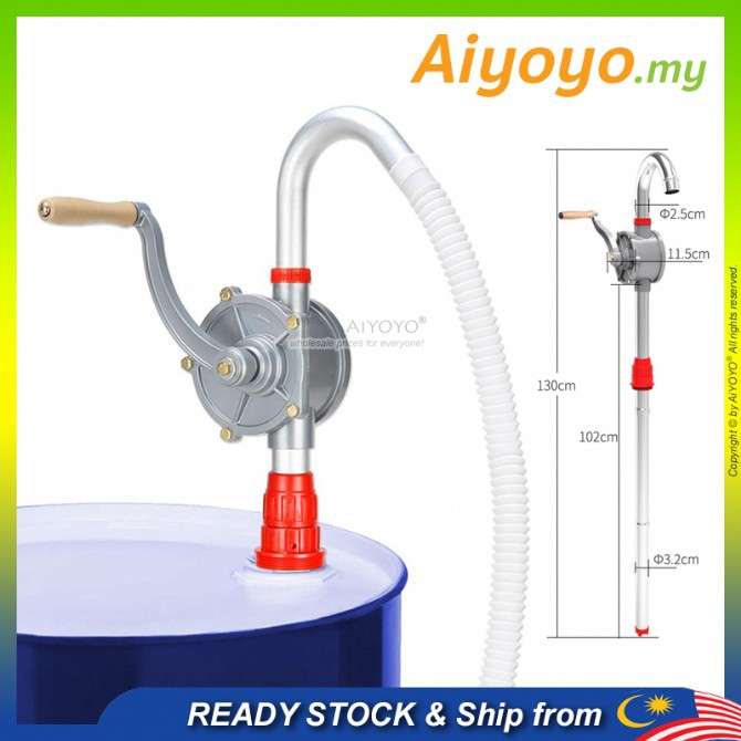 44 Gallon Aluminium Diesel Manual Hand Pump Rotary Oil Pump Drum Pump