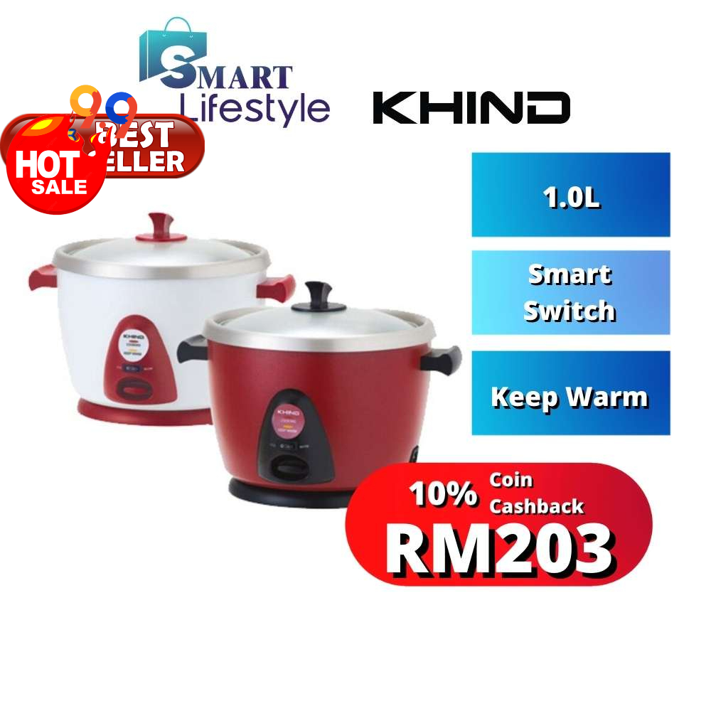 Khind Anshin Rice Cooker With Stainless Steel Inner Pot RC110M (Random