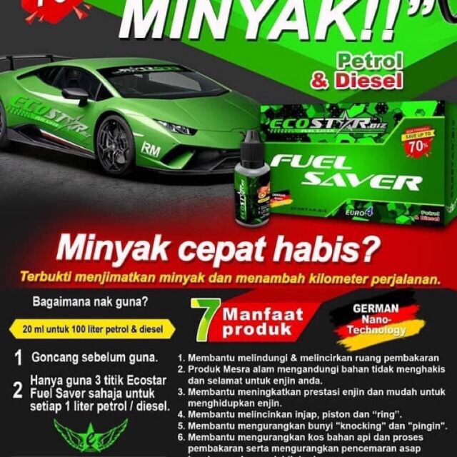 🔥HOT🔥ECOSTAR FUEL SAVER 💥PAKEJ USAHAWAN JIMAT PETROL💥 GERMAN NANO