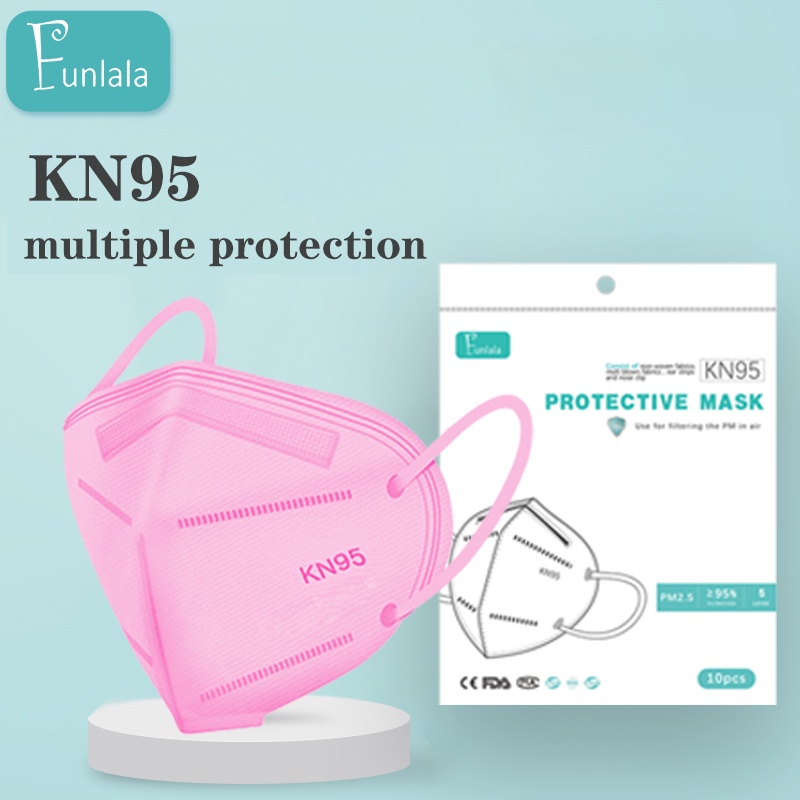 100PCS WITH BOX KN95 Mask Face 5 ply Protection KN95 Mask Washable N95