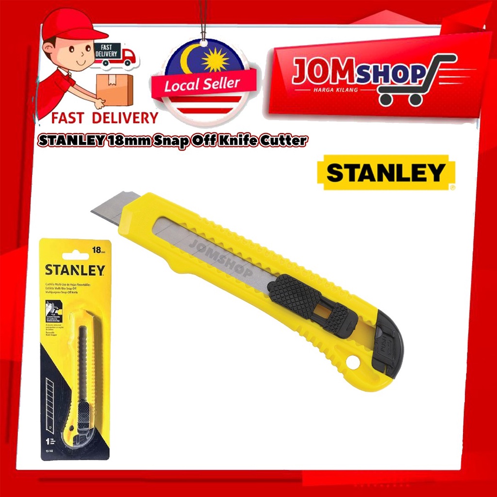Original STANLEY Quick Point Cutter Knife 18mm ; Pisau Tolak ; Utility