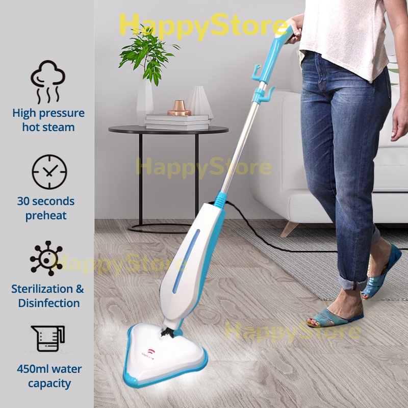 Happy Triangle Steam Mop Heat Hot Temperature Carpet Cleaner Sterilize