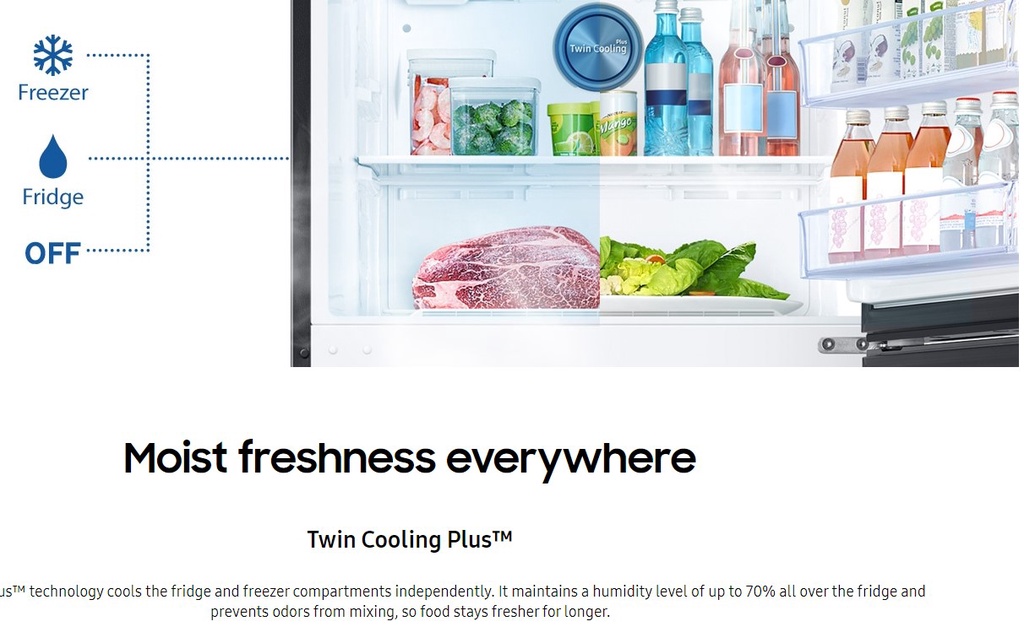 SAMSUNG Top Mount Freezer with Twin Cooling Plus™ (580L) RT18M6211S9/ME