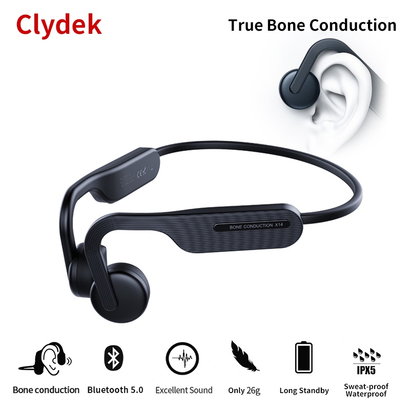 X14 True Bone Conduction Headphone IP54 Waterproof Ear Hook Wireless