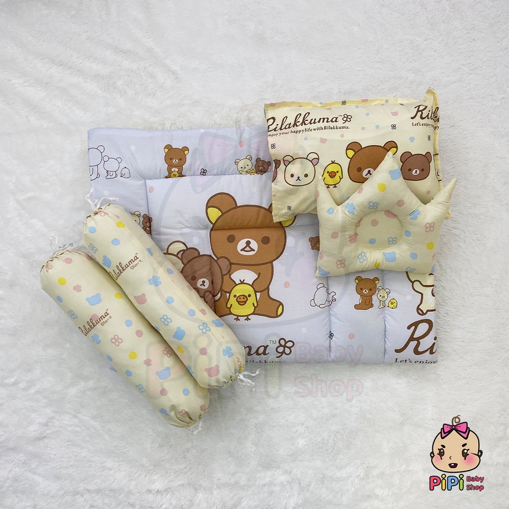 Baby Bed Set Peyang Crown Bolster Mattress Jumbo Pillow Rilakuma Motif