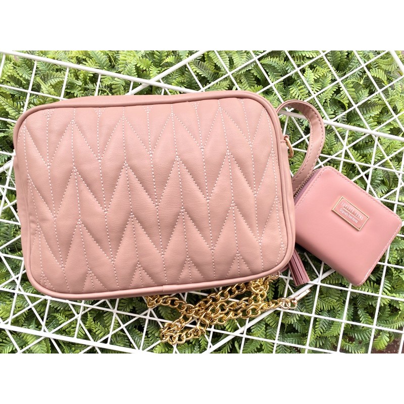 READY STOK Sling bag Quilted gold chain strap Shopee Malaysia