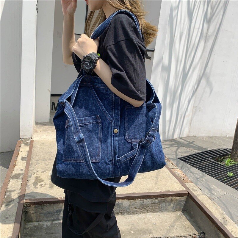 Tophandle Bags for Women Casual Jeans Shoulder Bags Large Denim