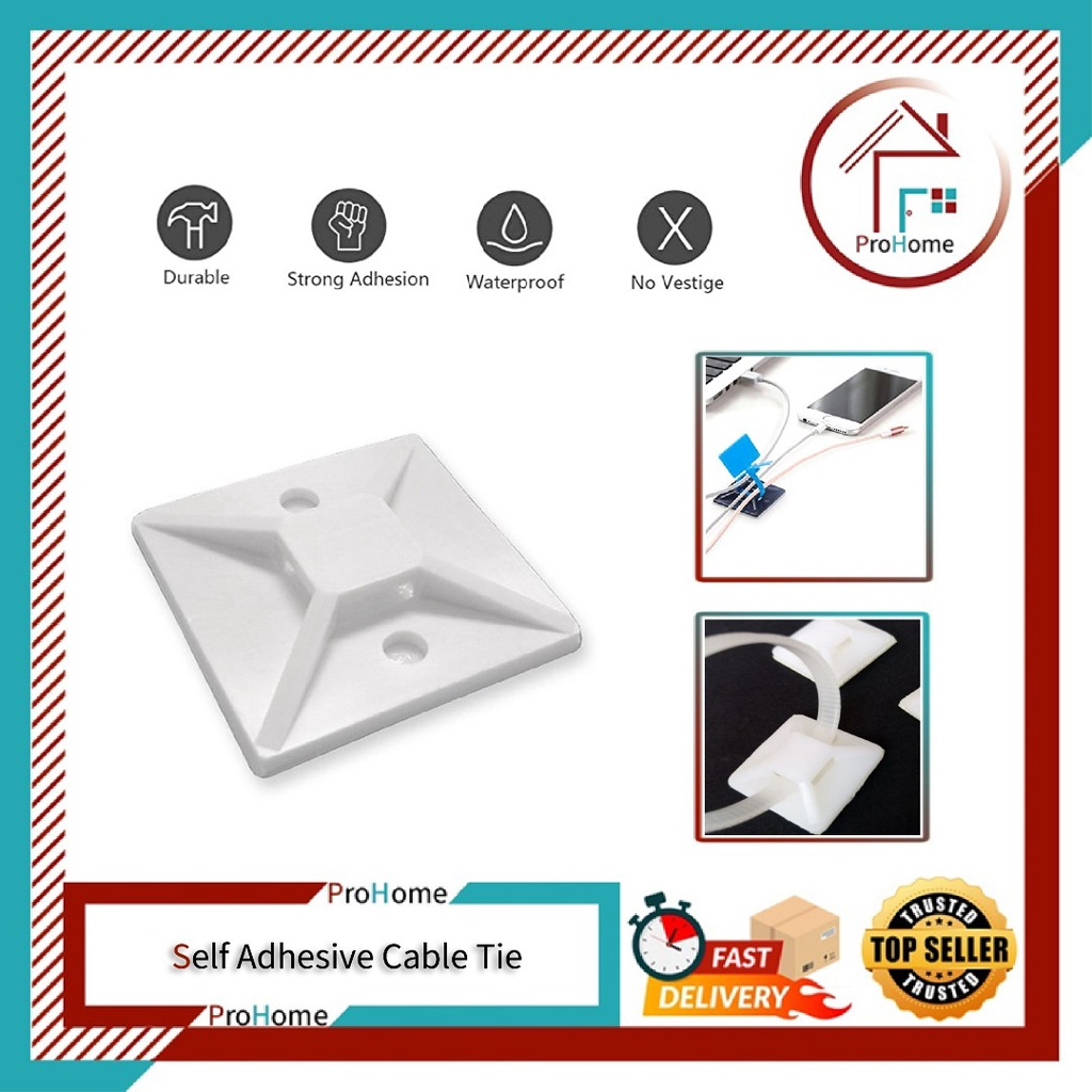 20MM Tie Mount Self Adhesive Stick On Mount For Cable Ties Routing