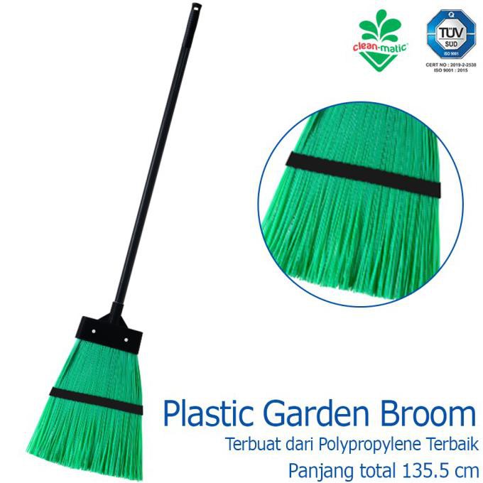 Garden Broom Plastic Broom Garden Rake Leaf Trash 200061 Cleanmatic