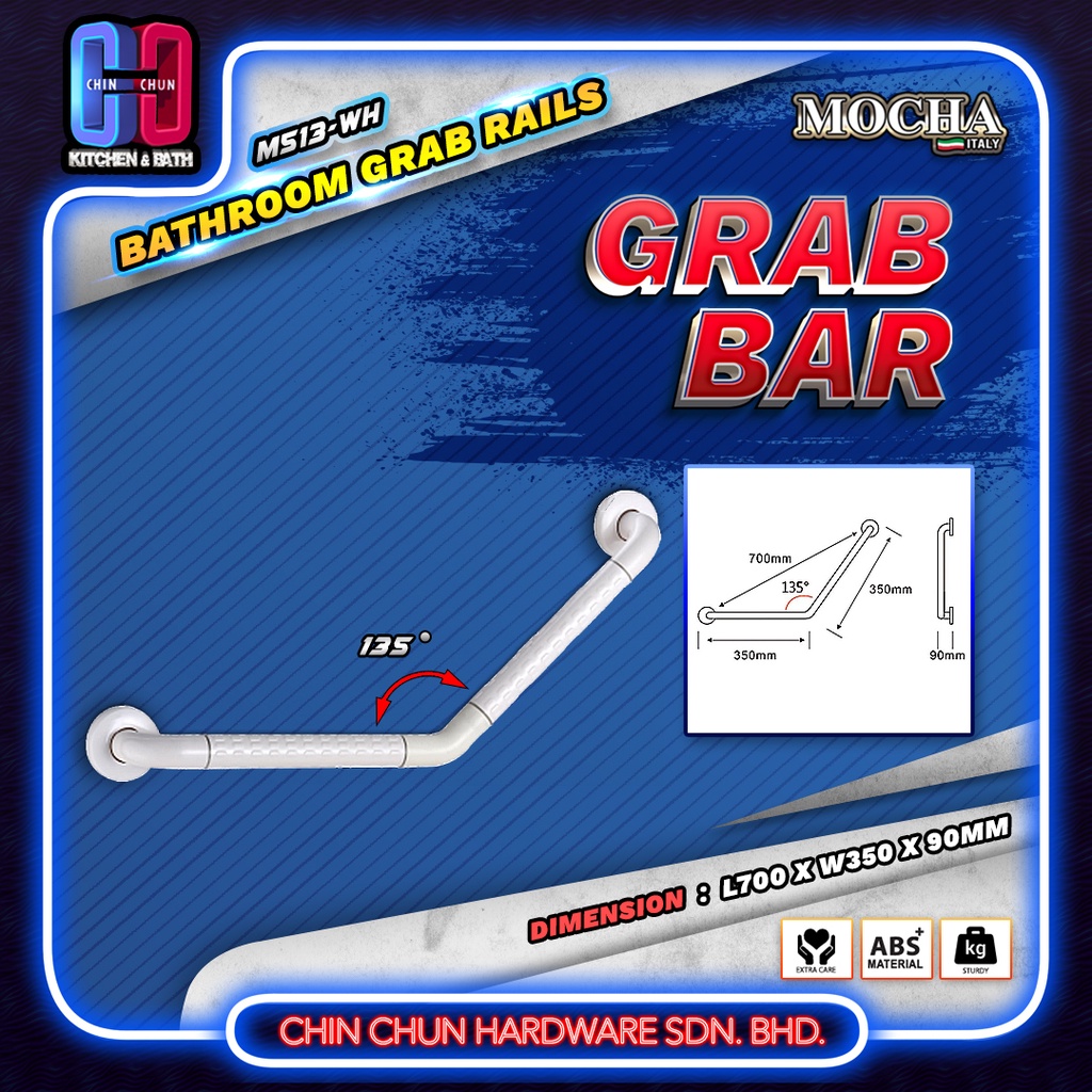 MOCHA Angle Grab Bar Stainless Steel Toilet Grab For OKU, Old