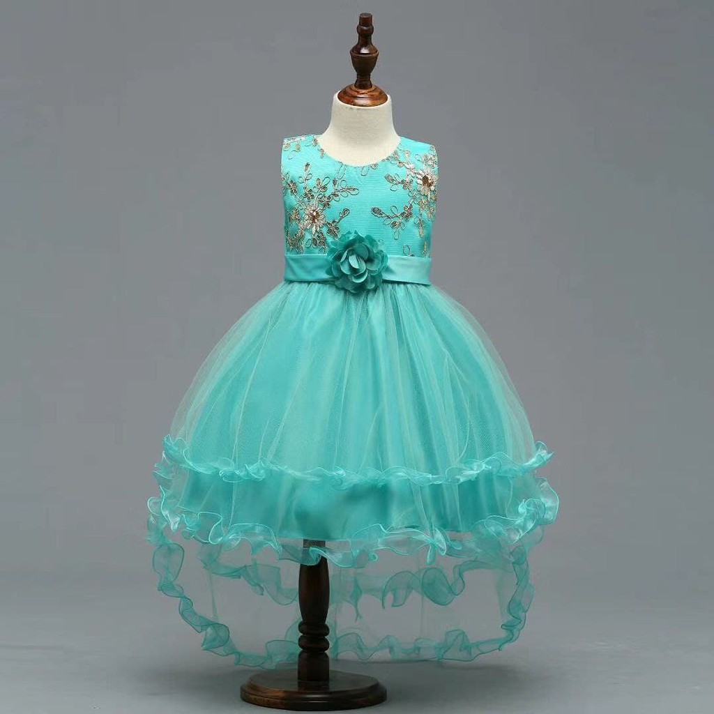 Children Girl Premier Flower Belt Wedding Dress(Green) Shopee Malaysia