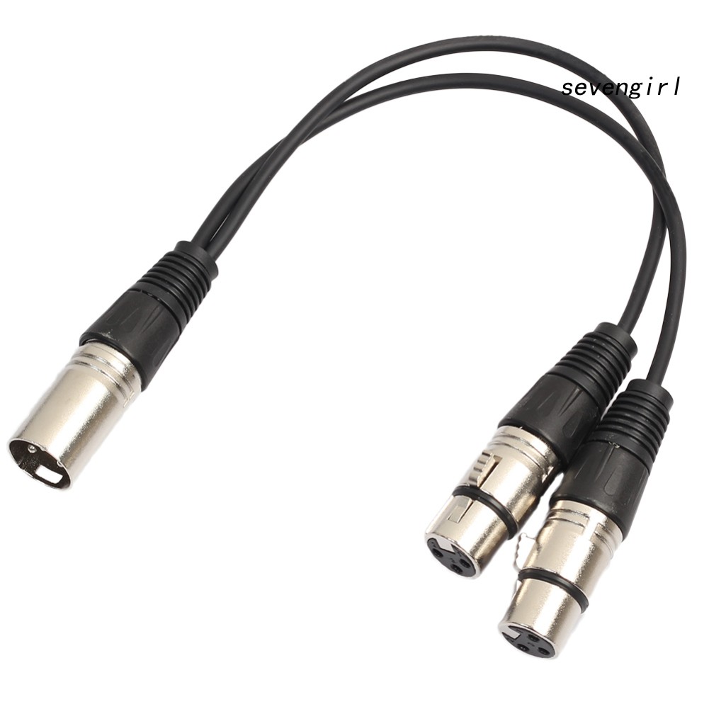 【SG】0.3m XLR Y Splitter Cable 3 Pin 1 Male to 2 Female Convertor