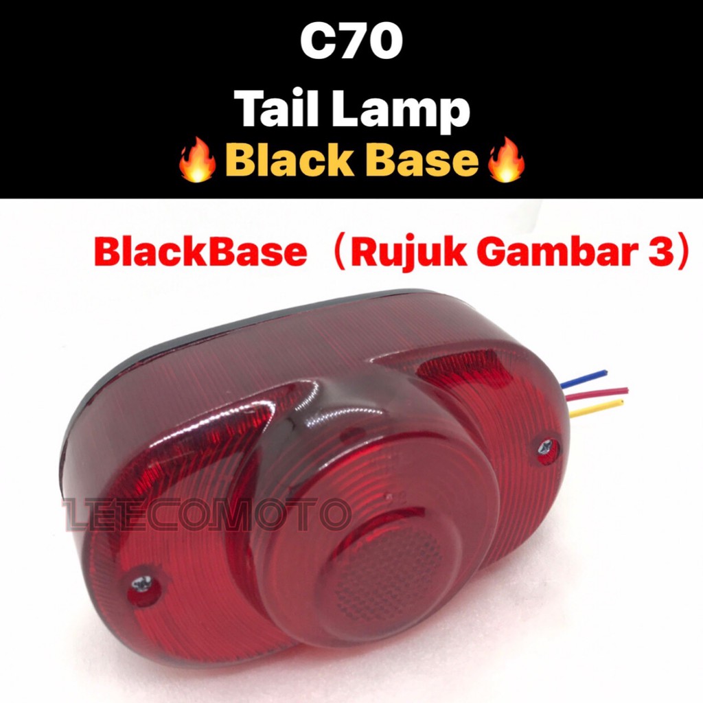 HONDA C70 TAIL LAMP (HSH) // BLACK BASE // LAMPU BELAKANG REAR TAIL