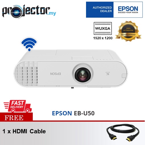 Epson EBU50 3LCD WUXGA 3700 Lumens Digital Signage Wireless Projector