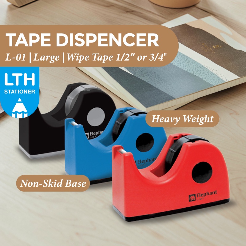 LTH Elephant Tape Dispenser L01 Large Size Wide Tape 1/2" & 3/4" Non