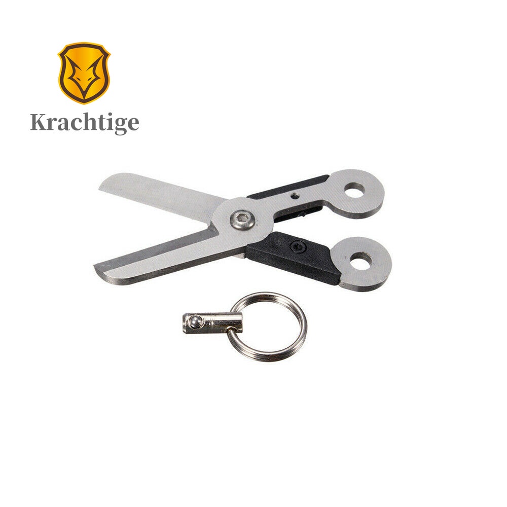 Mini Steel Spring EDC Scissor Gadget Keychain for Outdoor Survival