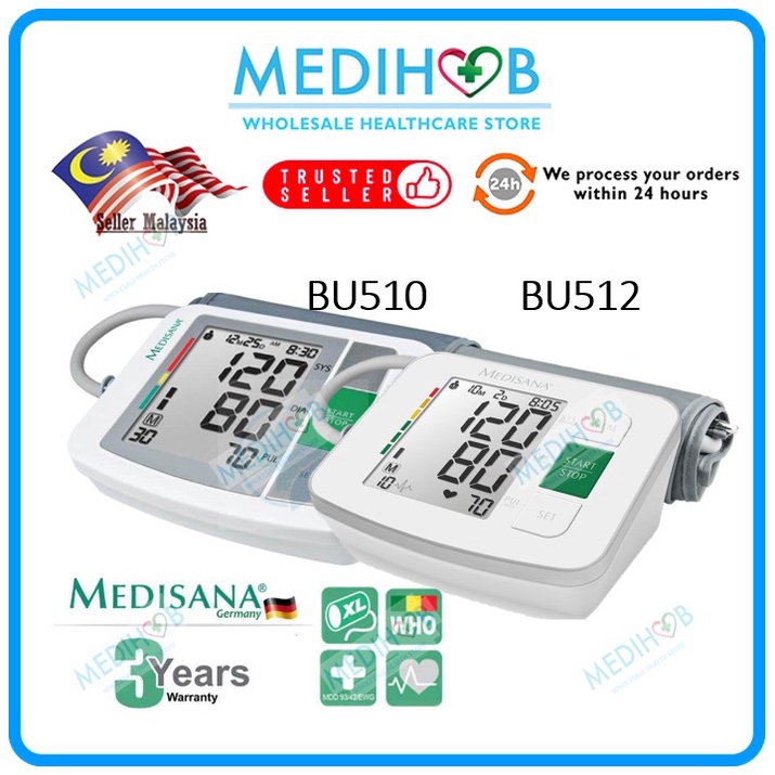 (3 YEARS WARRANTY) MEDISANA Upper Arm Blood Pressure Monitor BU510