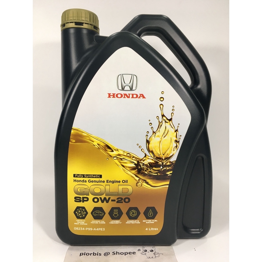 ORIGINAL HONDA GOLD 0W20 FULLY SYNTHETIC ENGINE OIL SP 0W-20 4 LITRES