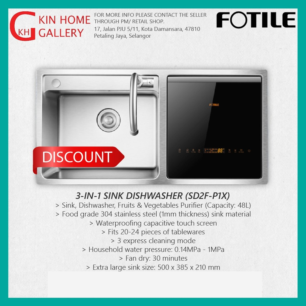FOTILE 3IN1 SINK DISHWASHER (SD2FP1X) Shopee Malaysia