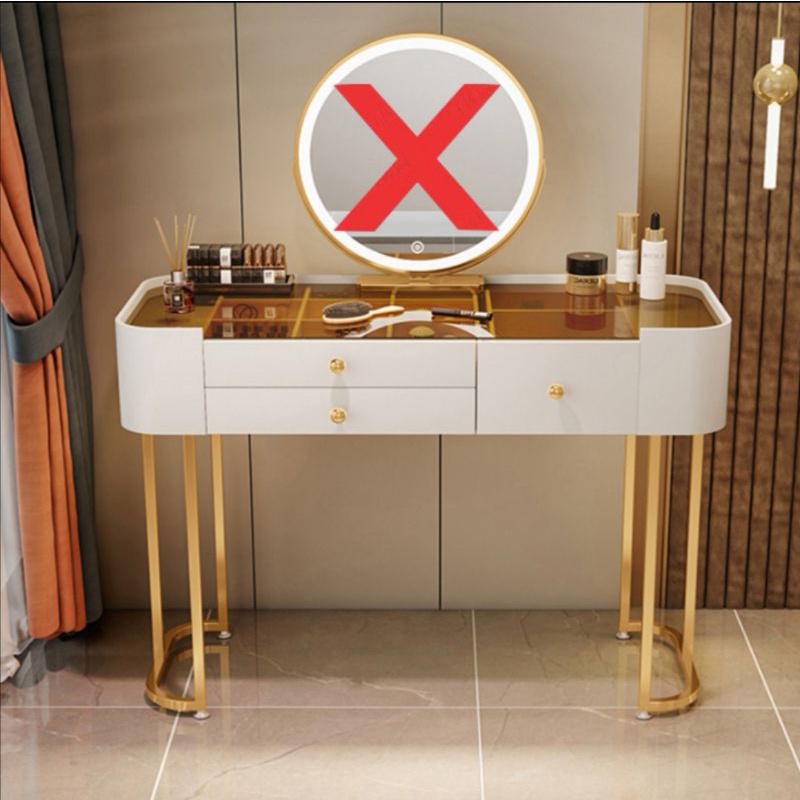 Table READYSTOCK Meja Makeup Meja glass top dressing table bedroom set