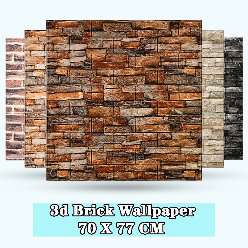 70x77cm 3D Brickwall Stickers Brick Design Wallpaper Self Adhesive