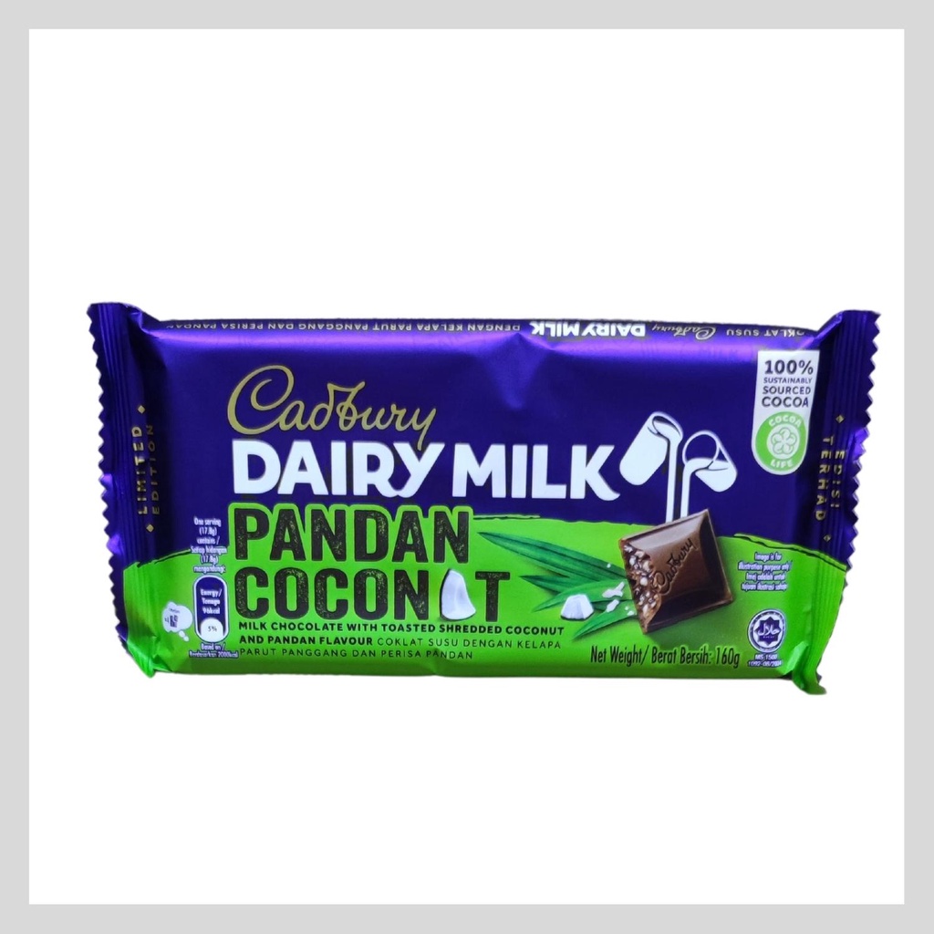 Cadbury Dairy Milk Pandan Coconut 160g Shopee Malaysia