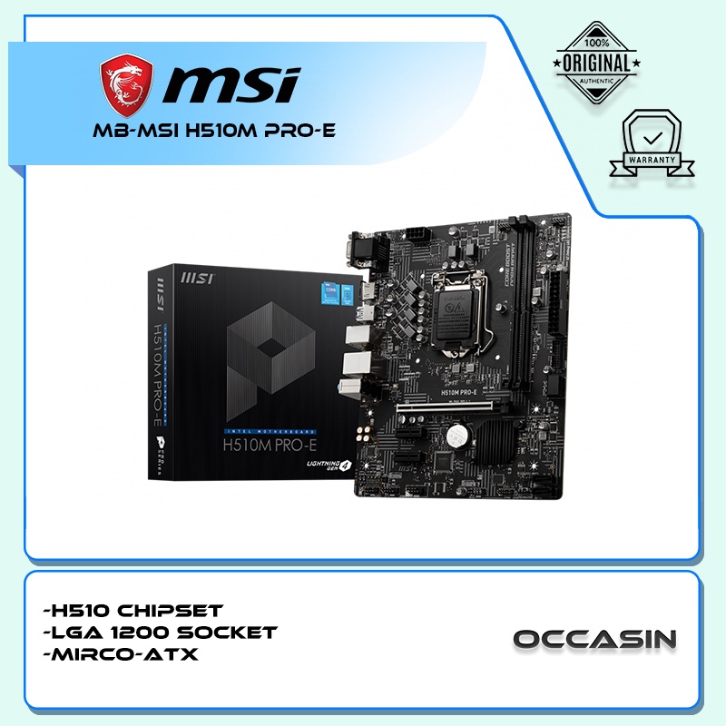MSI H510M PROE Motherboard(Intel LGA1200 Socket) Shopee Malaysia