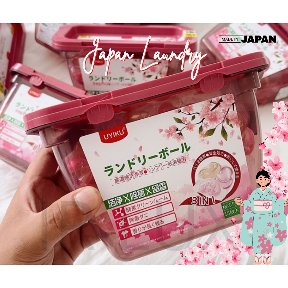 [READY STOCK] UYIKU 3 In 1 JAPAN Laundry Capsule 18's (Detergent Pod